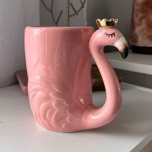 NWOT Pink Flamingo with Crown Mug